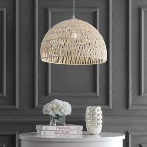 Campana 20" Woven Rattan Dome LED Pendant